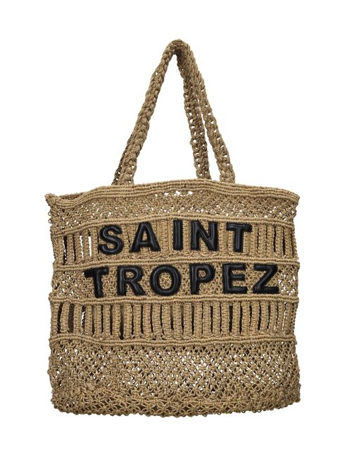 Borsa Saint Tropez in juta e pelle